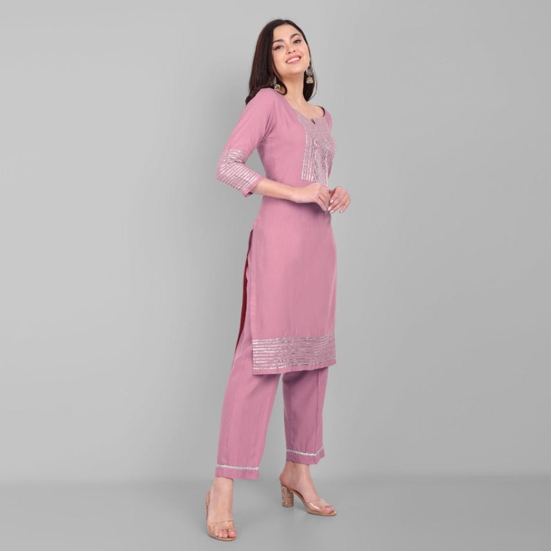 Amreen Pink Dhanak Kurta and Dupatta