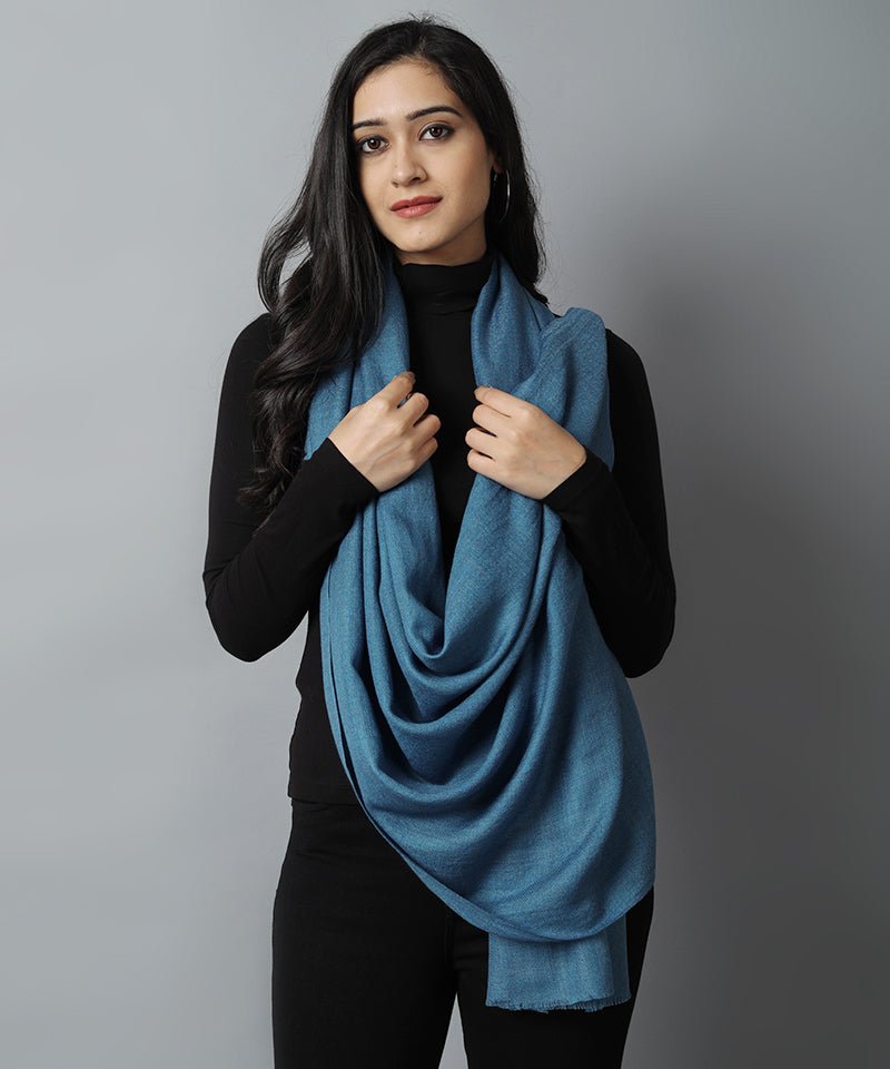 Pure Blue Pashmina Scarf