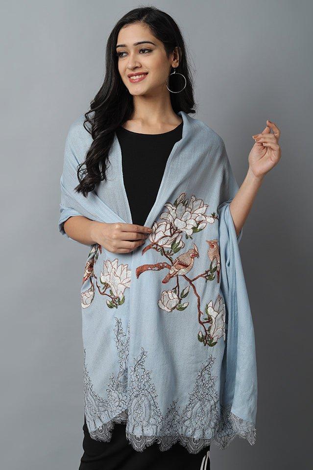 Blue Pashmina Cashmere Stole