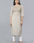 Light Beige Blue Buta Kurta Set