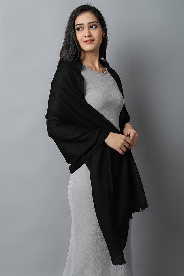 Women Black Cashmere Pashmina Stole