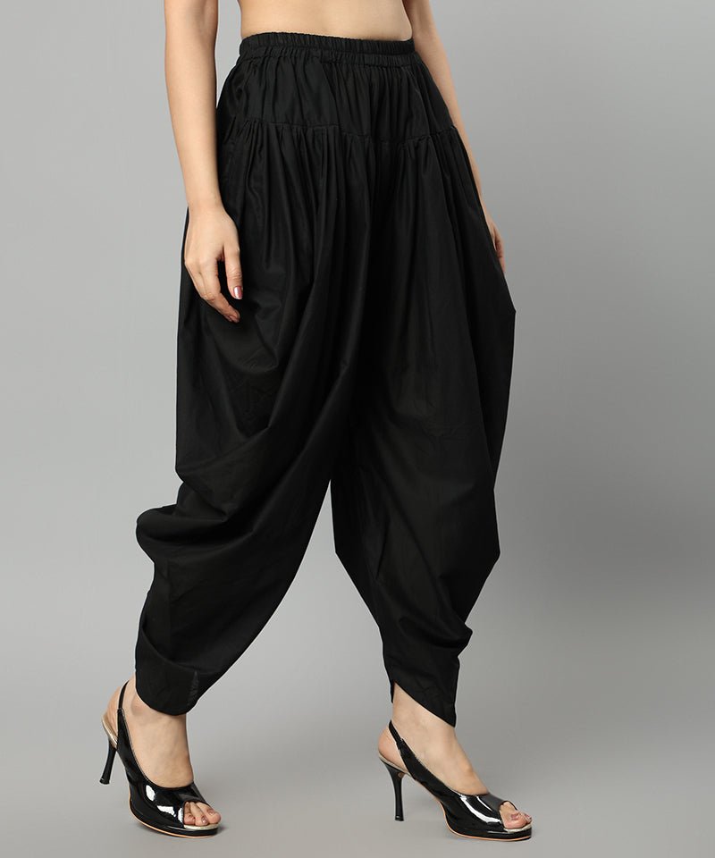 Black Cotton Dhoti Pants