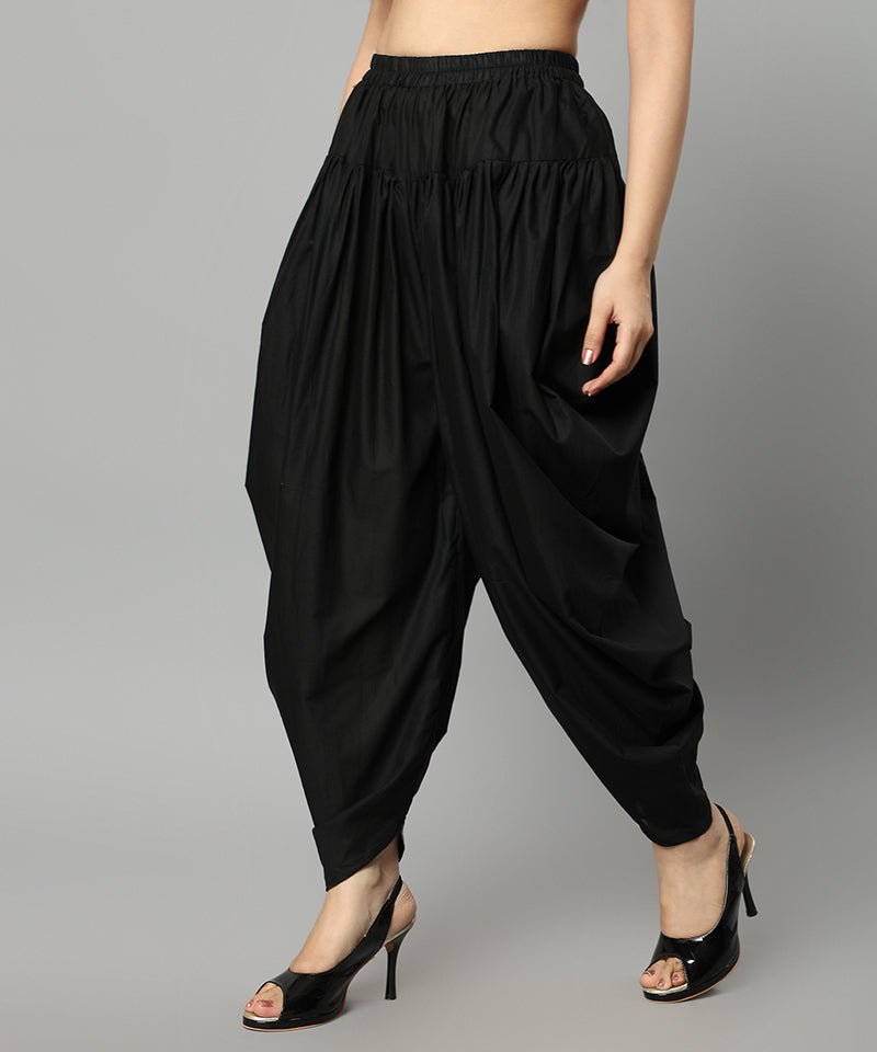 Black Cotton Dhoti Pants