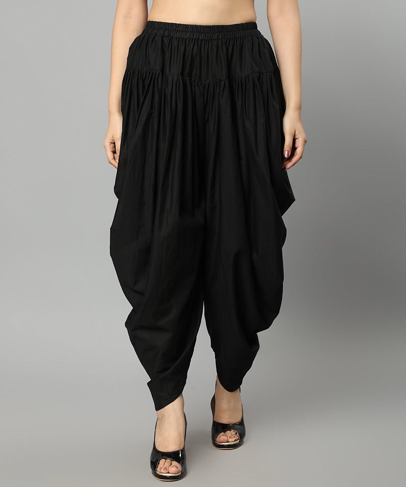 Black Cotton Dhoti Pants