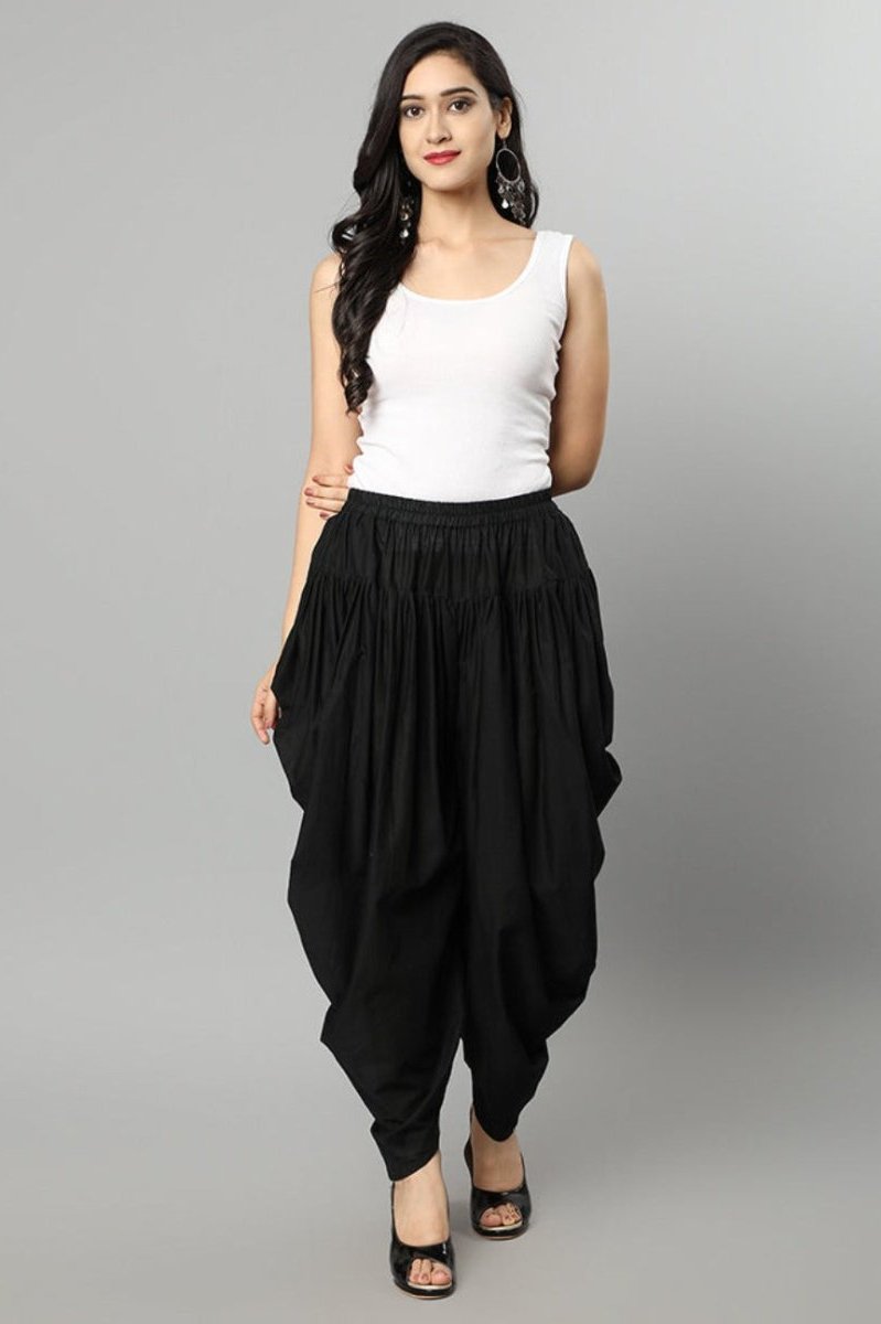 Black Cotton Dhoti Pants