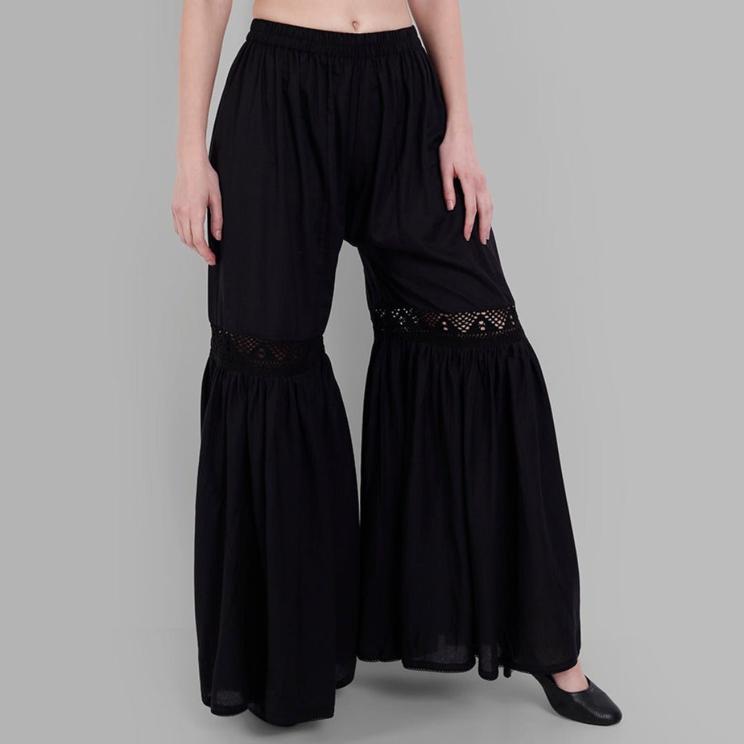 Black Cotton Hakoba Gharara Pants Online