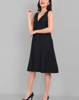 Black Cotton knot dress