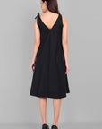 Black Knit And Cotton Dress