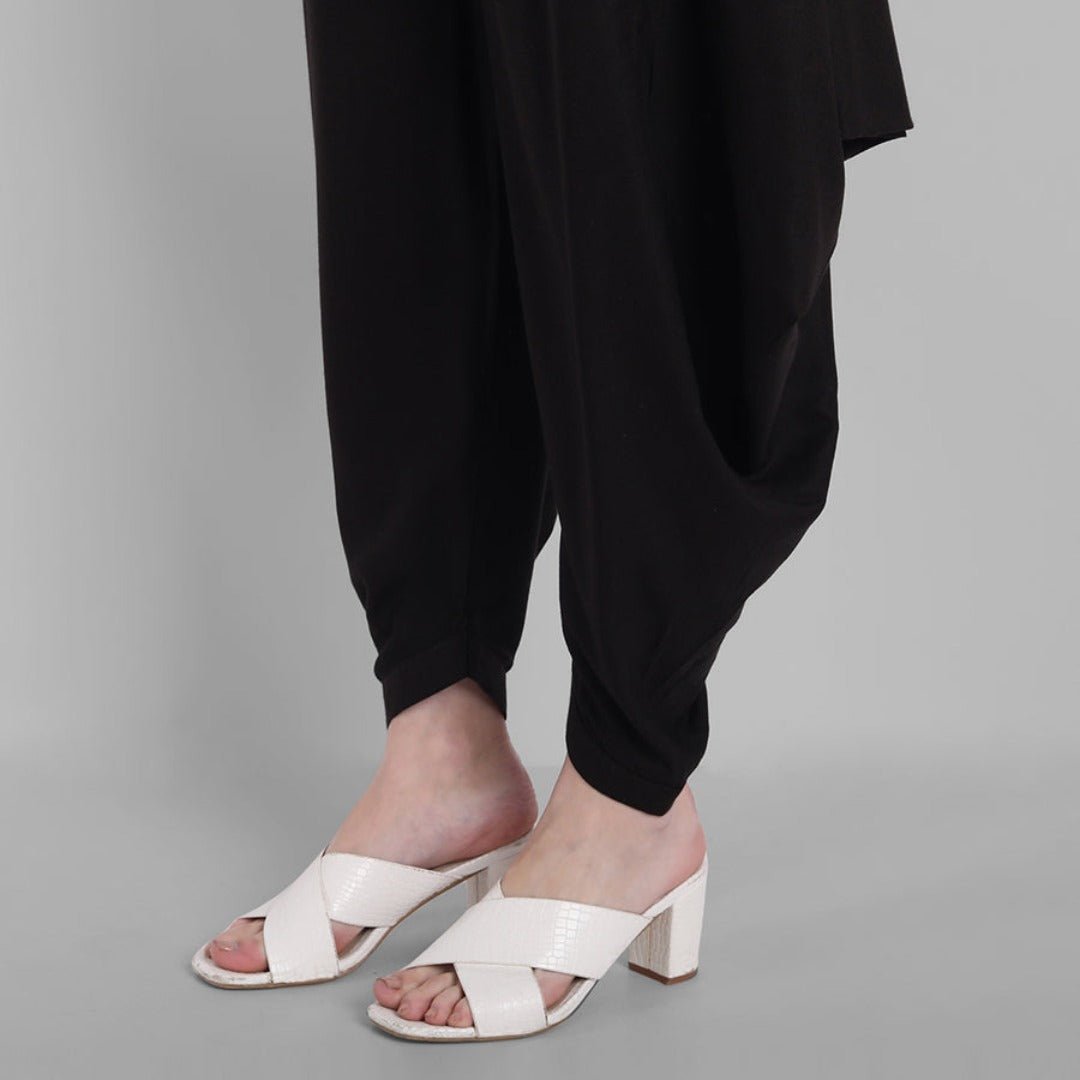 Black Cotton Triangle Dhoti Pants