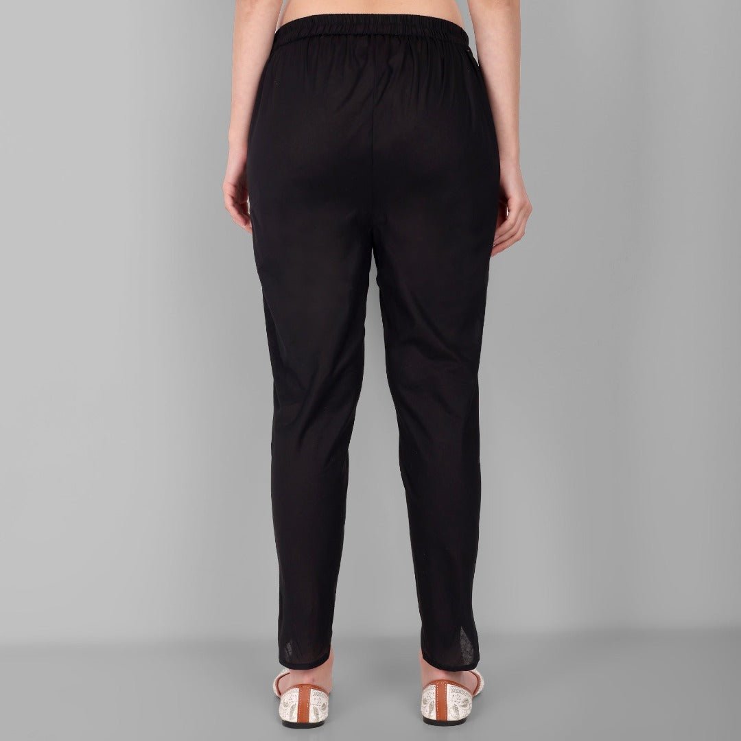 Black Cotton Tulip Pant