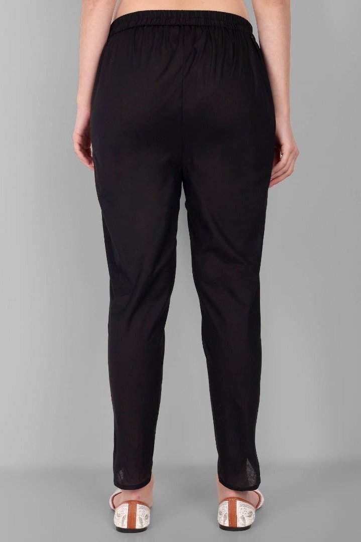 Ethnic Black Cotton Tulip Pant