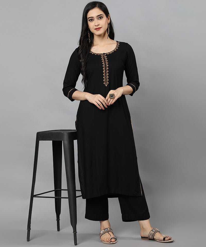 Black Jehlum Kurta & Pants Set