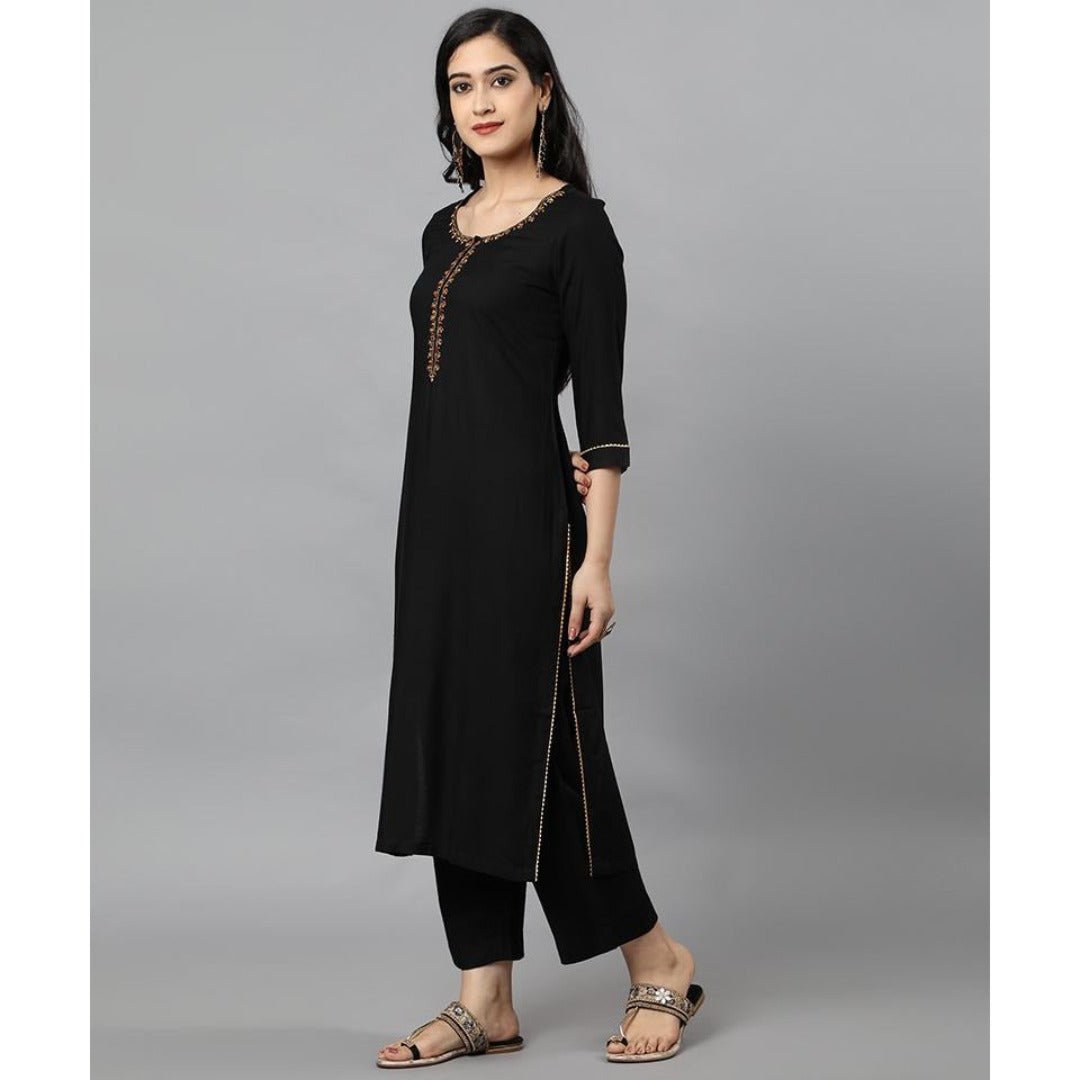 Black Jehlum Kurta & Pants Set