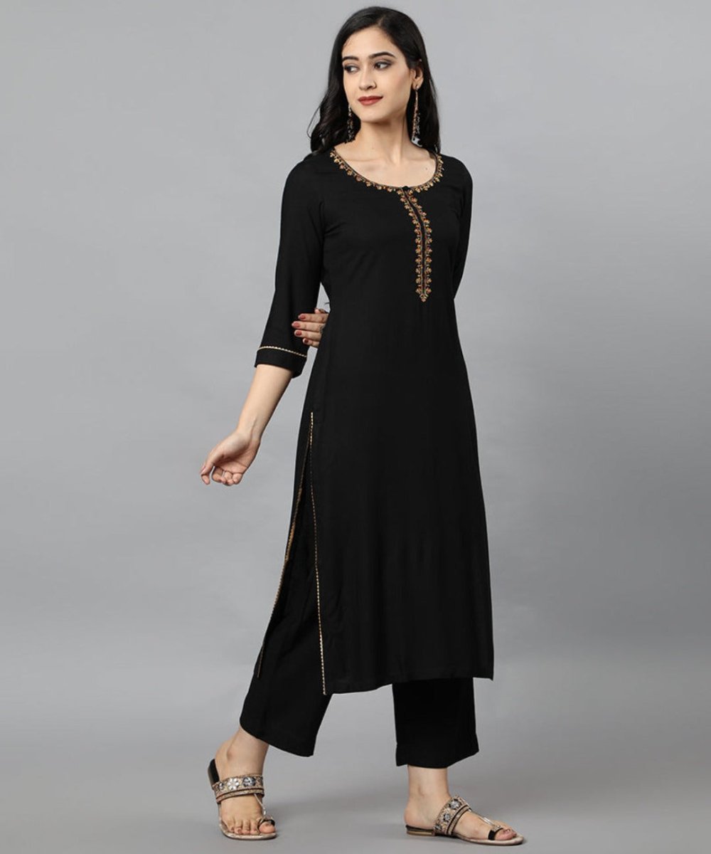 Black Jehlum Kurta &amp; Pants Set