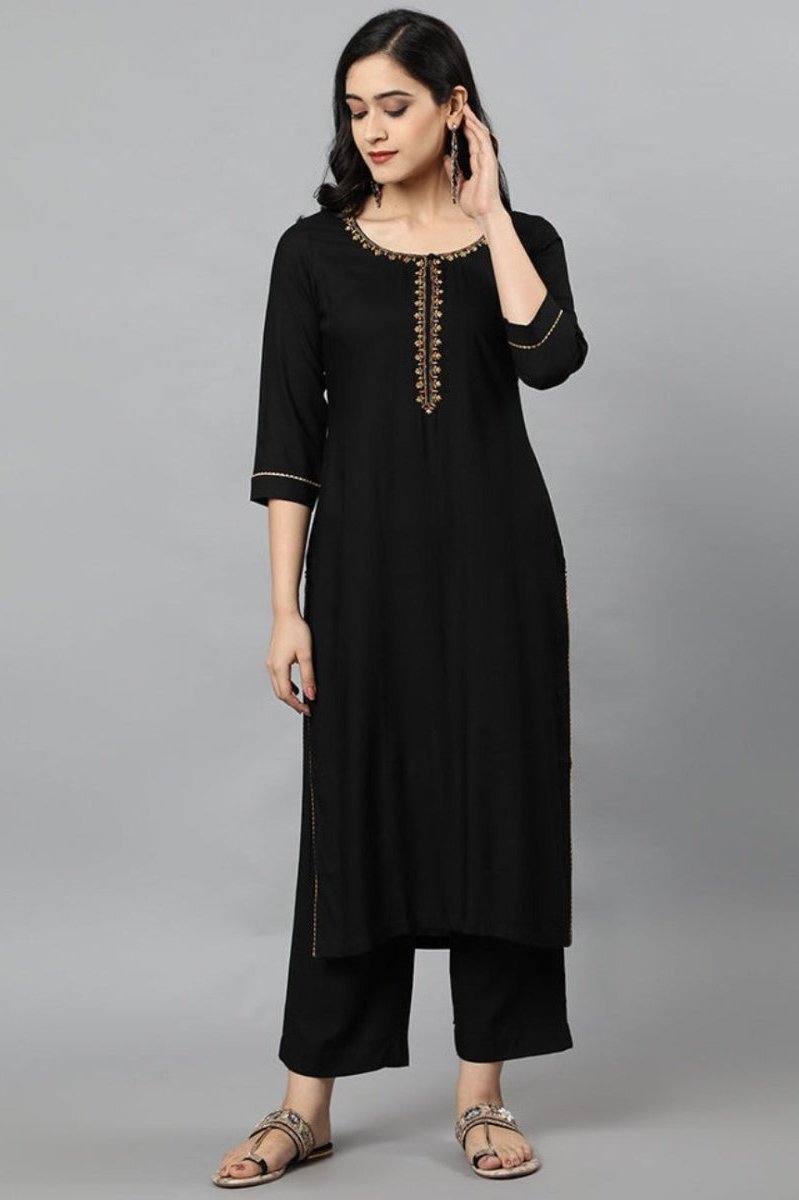 Black Jehlum Kurta & Pants Set