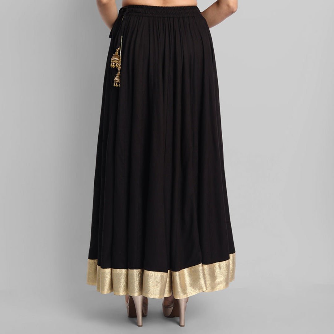 Black Kalidar Golden Border Skirt