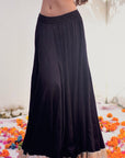 Black Kalidar Silver Border Skirt