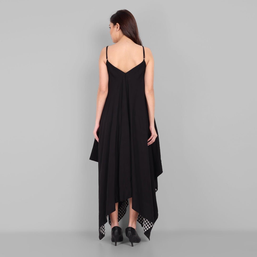 Black Long Alisha Handkerchief Dress