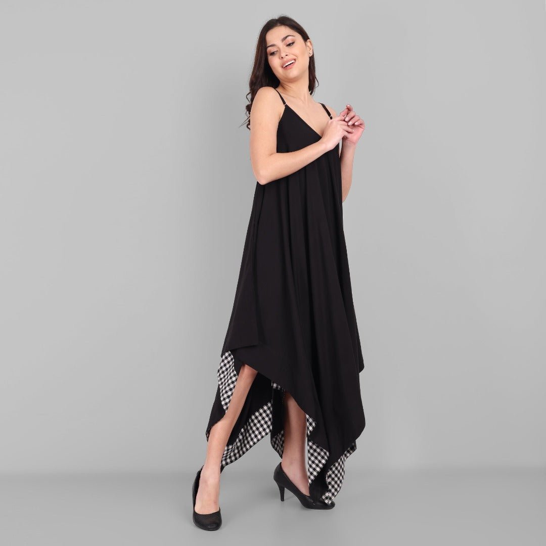 Black Long Alisha Handkerchief Dress