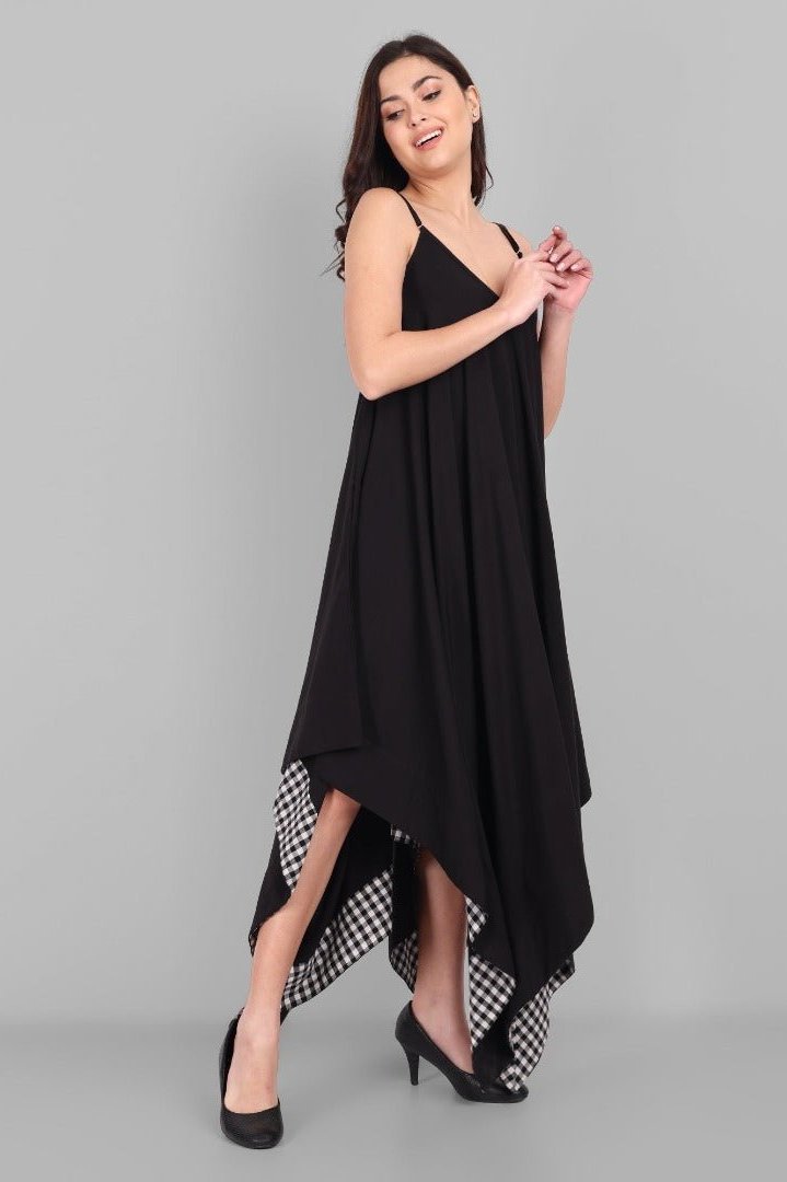 Black Handkerchief Dress For Girls