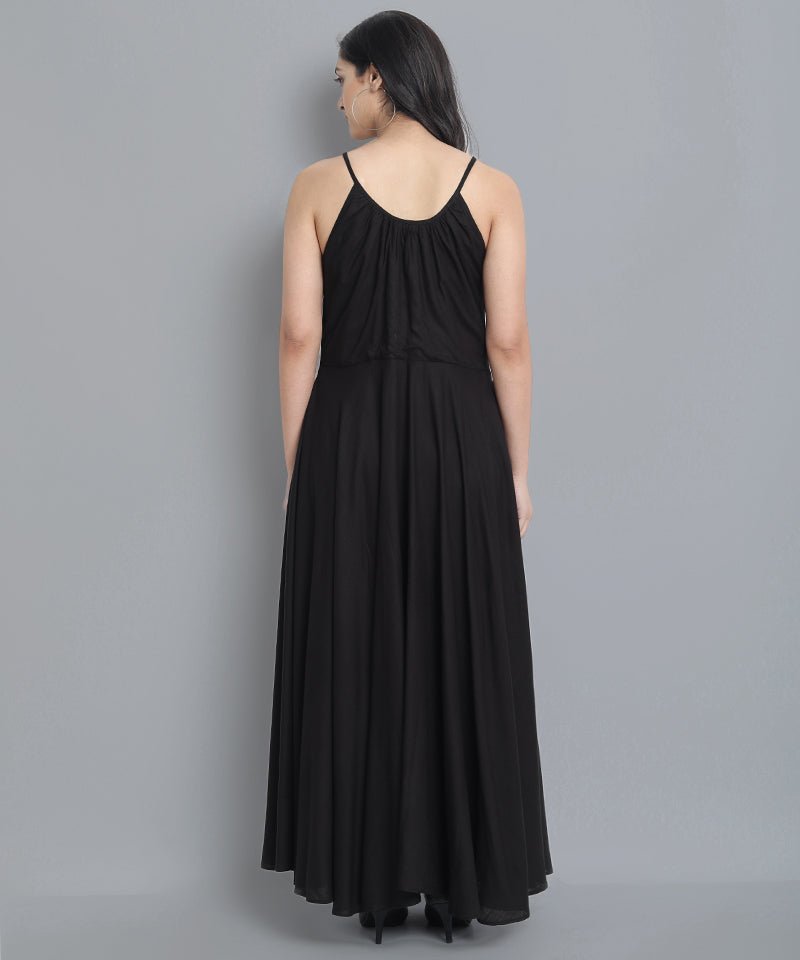 Black Rayon Long Dress