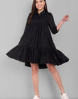 Black Short Mul-Mul Tier Dress