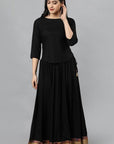 Girls Black Rayon Skirt