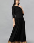 Black Twenty Four Kali Rayon Skirt