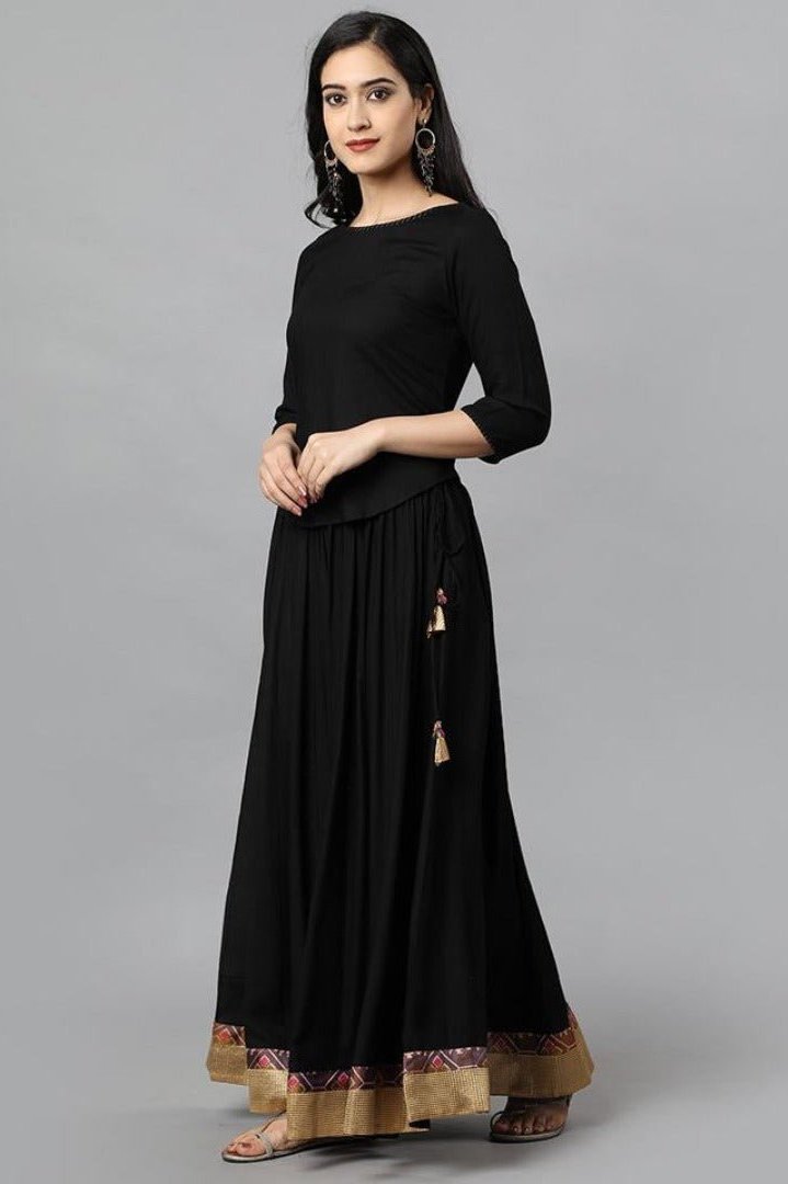 Black Kali Rayon Skirt