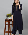 Blue Jehlum Kurta Pants Set