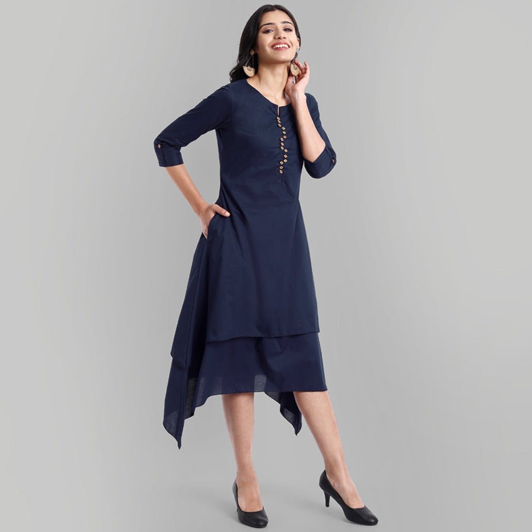 Blue Mul Cotton Hunter Dress