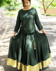 Bottle Green Kalidar Skirt