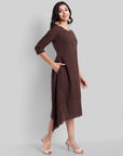 Brown Mul Cotton Hunter Dress