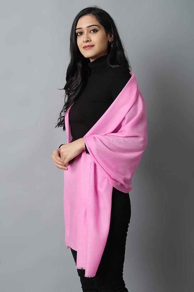 Candy Pink Cashmere-Pashmina Stole