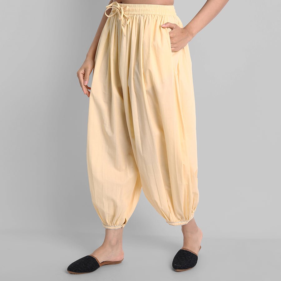 Natural Cotton Harem Pants for Womens