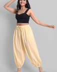 Cream Cotton Harem Pants