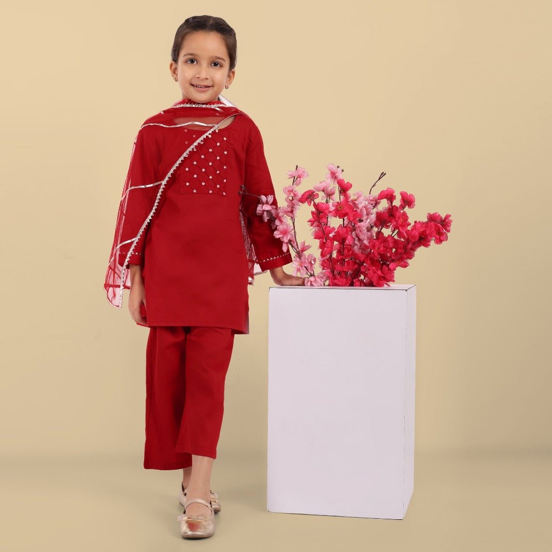 Deep Red Kurta &amp; Pant Set