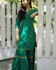 Green Maharani Kurti Gharara