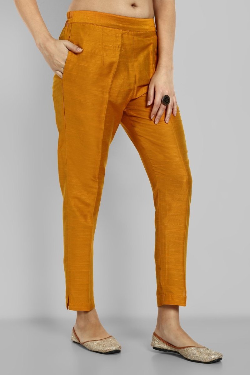 Straight Pants In Dark Yellow Mustard