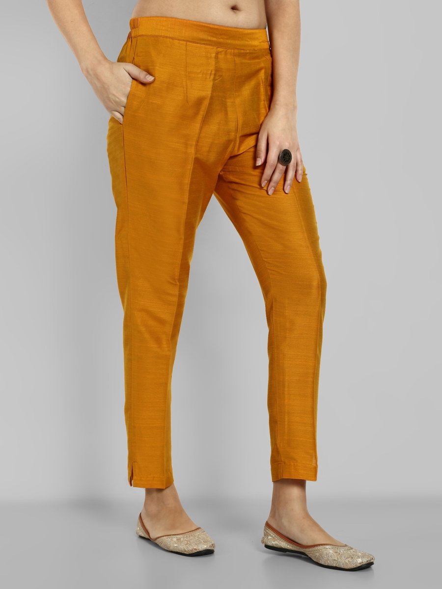 Straight Pants In Dark Yellow Mustard