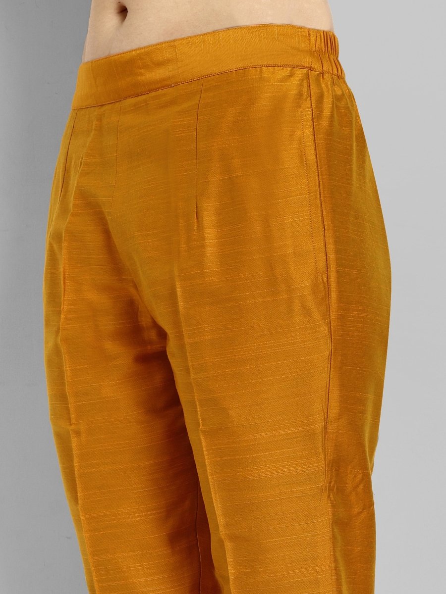 Goldenrod Yellow Cotton Straight Pant Suit