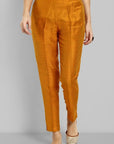 Goldenrod Mustard Cotton Silk Straight Pant