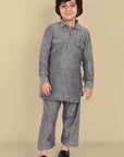 Gray Cotton Linen Pathani