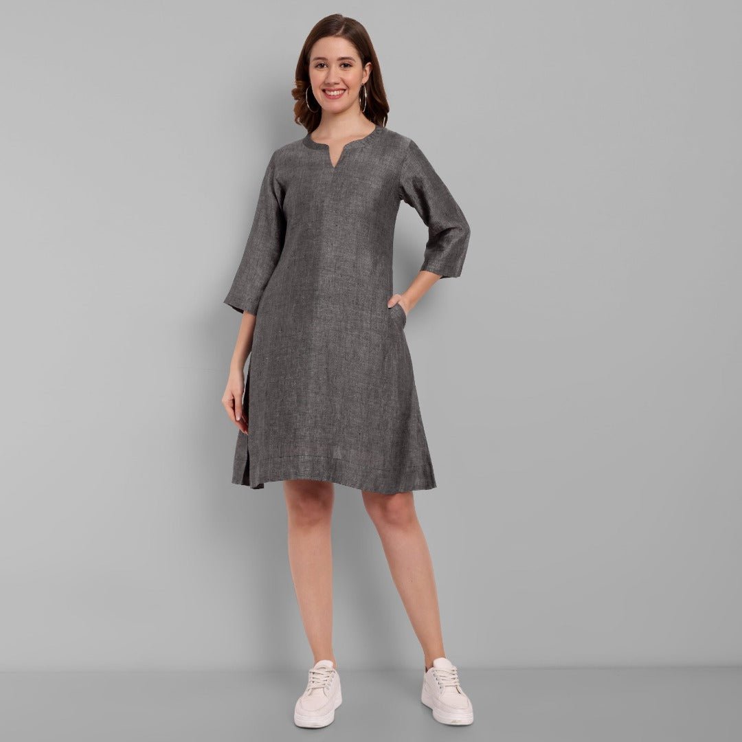 Gray Linen Dresses for Women