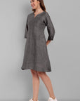 Gray Linen A line Dress