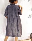 Linen Pin Tuck Dress Online