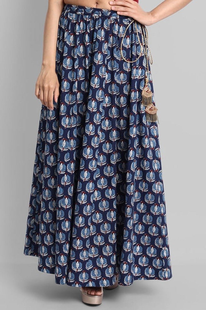 Indigo Kalidaar Skirt