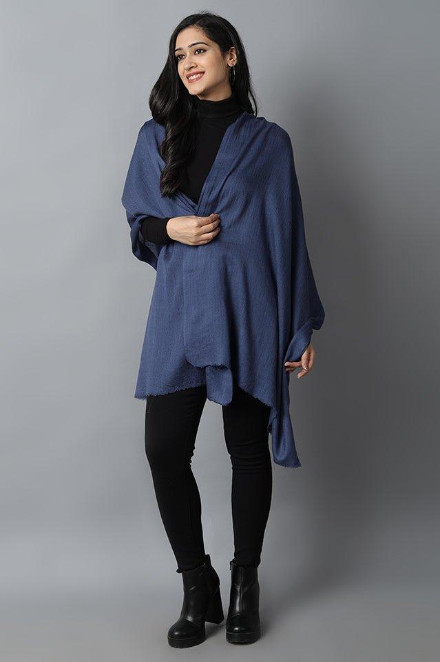 Dark Slate Gray Ink Blue Cashmere-Pashmina Stole