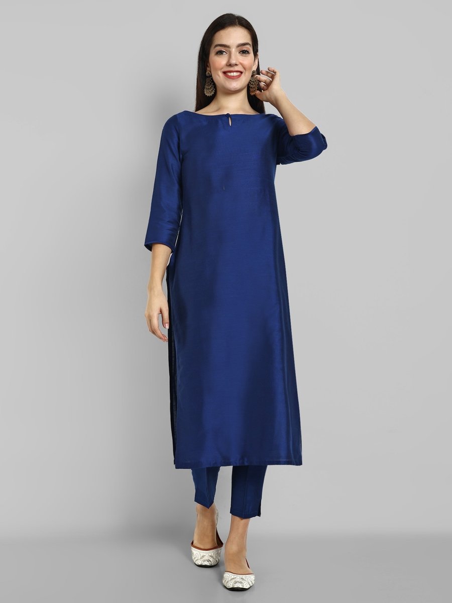 Boat Neck cotton silk kurta