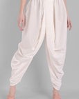 Gray Cotton Pleated Dhoti Pants